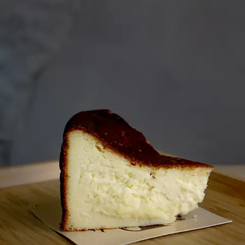 Slice of Basque burnt cheesecake